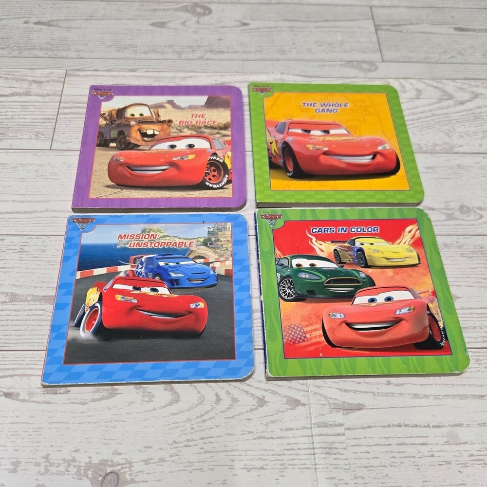 Disney Pixar Cars Board Book Set of 4 Lightning McQueen Mater Bendon Publishing